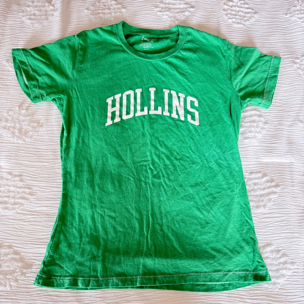 Green “Hollins” Y2K Baby Tee Shirt